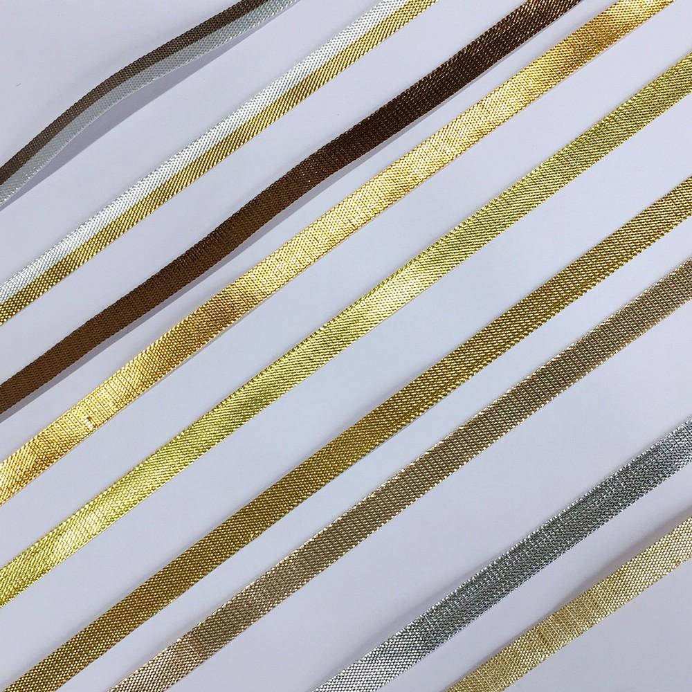 7 mm Metallic Shiny Plain Gota Ribbon, view 1