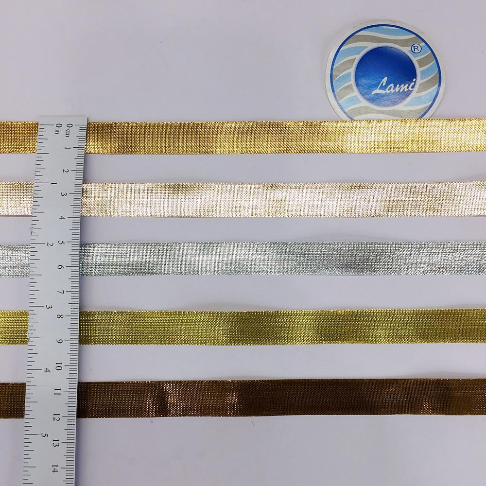 12 mm Metallic Shiny Plain Gota Ribbon, view 1