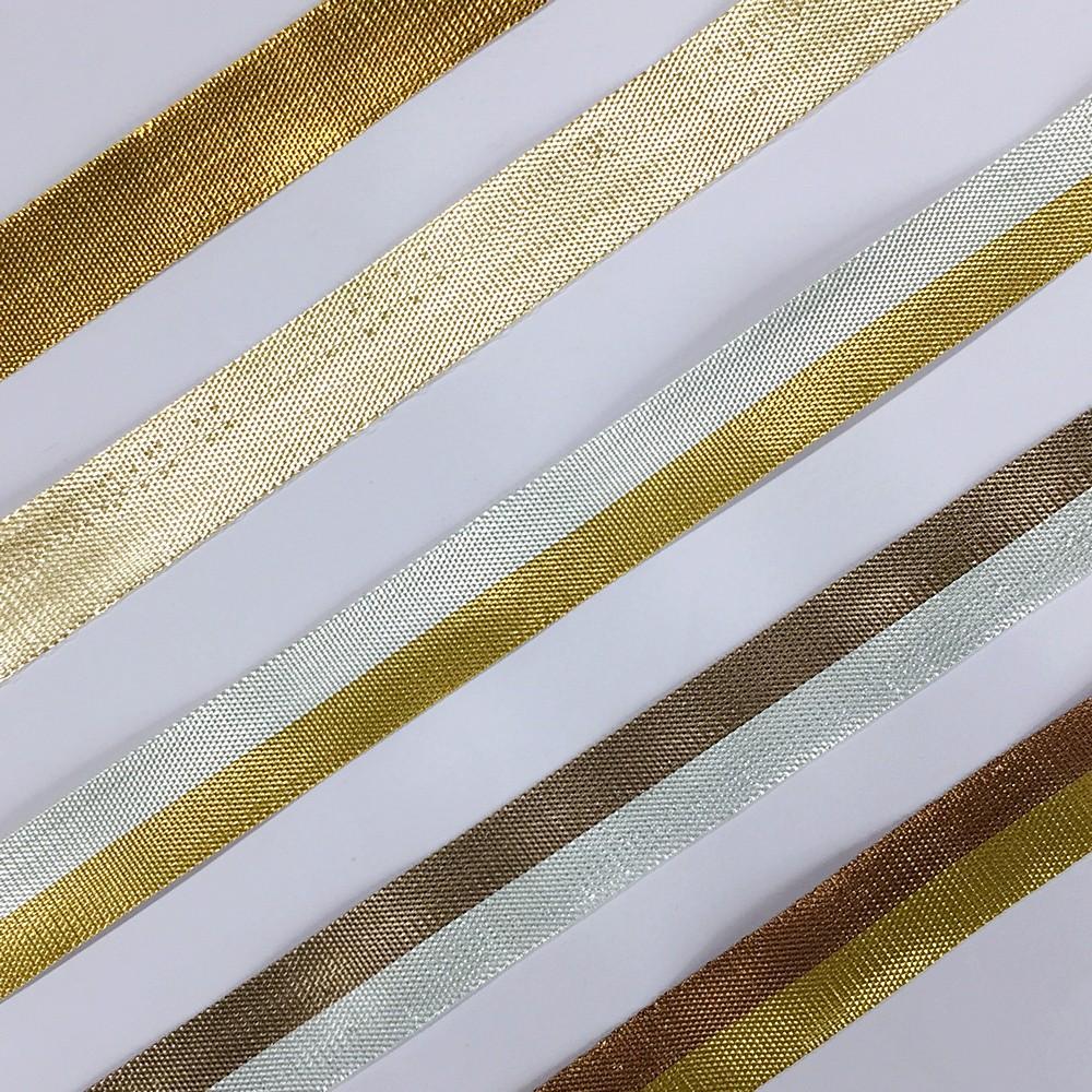 12 mm Metallic Shiny Plain Gota Ribbon, view 3