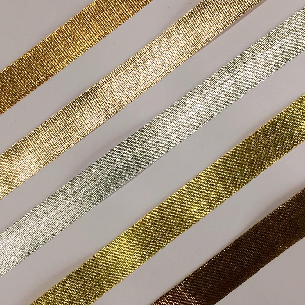 12 mm Metallic Shiny Plain Gota Ribbon, view 4