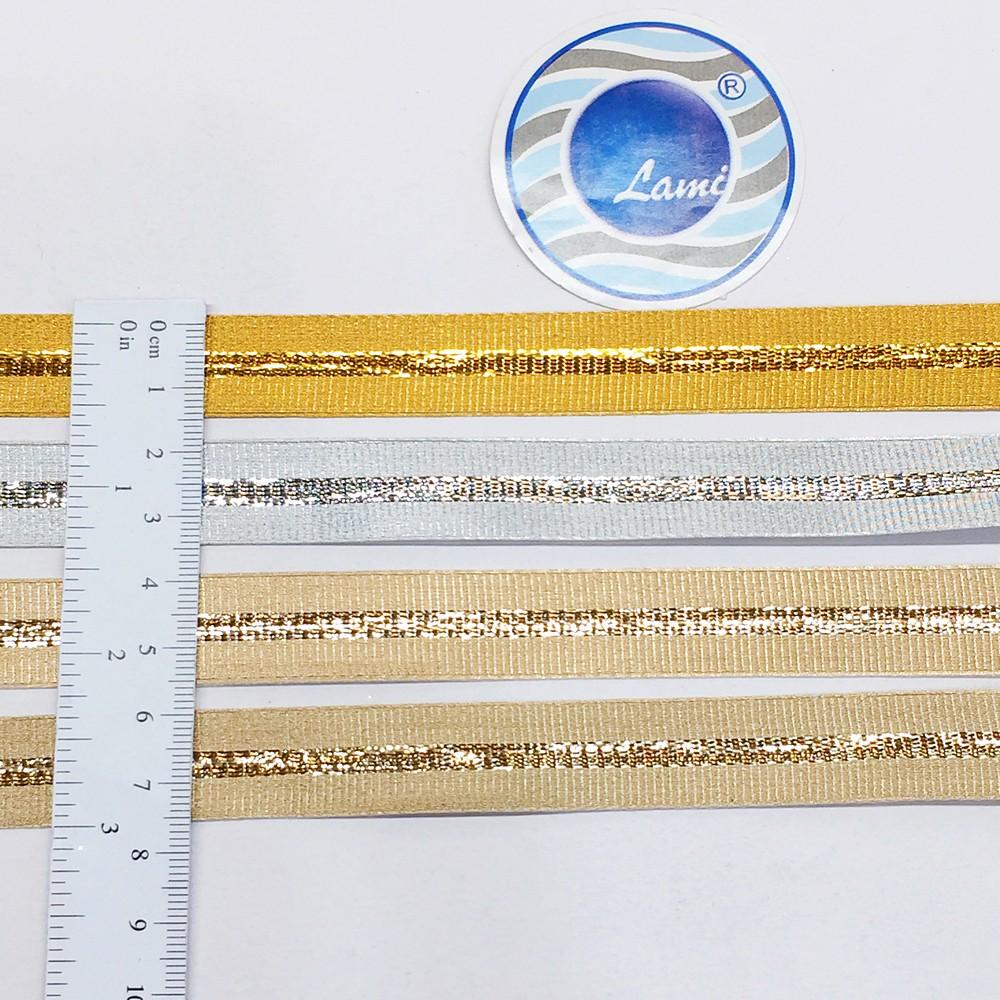 15mm Elegant Metallic Center-Stripe Decorative Ribbons, view 2