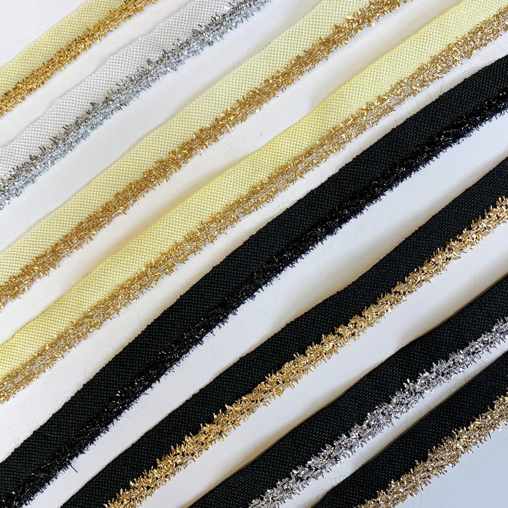 14 mm Fancy Colorful Metallic Fur Piping Lace, view 3