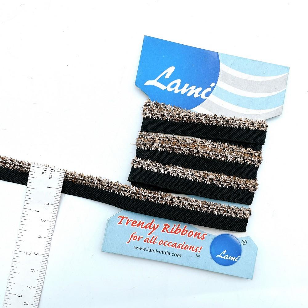 14 mm Fancy Colorful Metallic Fur Piping Lace, view 4