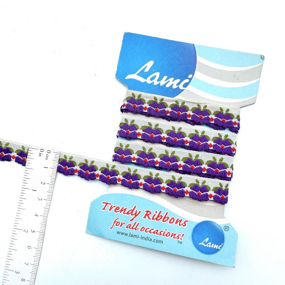 10mm Floral Jacquard Decorative Trim for Ethnic Wear and DIY Projects, view 2
