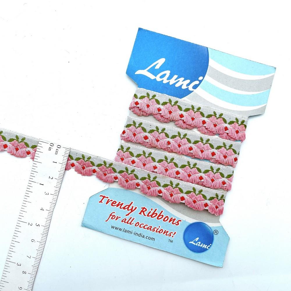 10mm Floral Jacquard Decorative Trim for Ethnic Wear and DIY Projects, view 1
