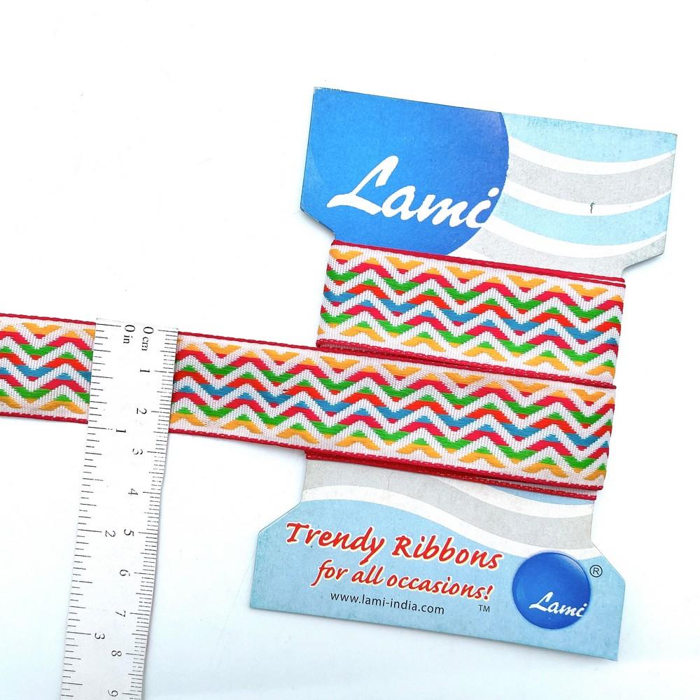 24mm Zig-Zag Pattern Jacquard Decorative Trim for Sewing and Decoration, view 2