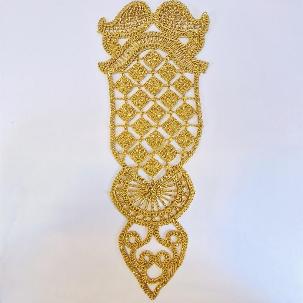 Lami 38 X 12 8 X 12 Designer zari Thread Work Embroidery Patches With Stone And Sequins Work, view 1