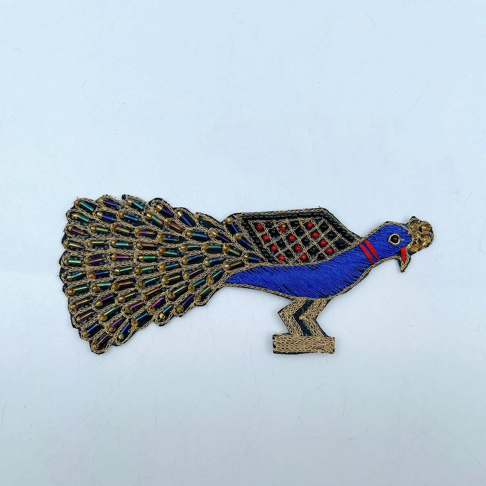 Embroidered and Stone Work Peacock Patches (Pack of 2), view 1