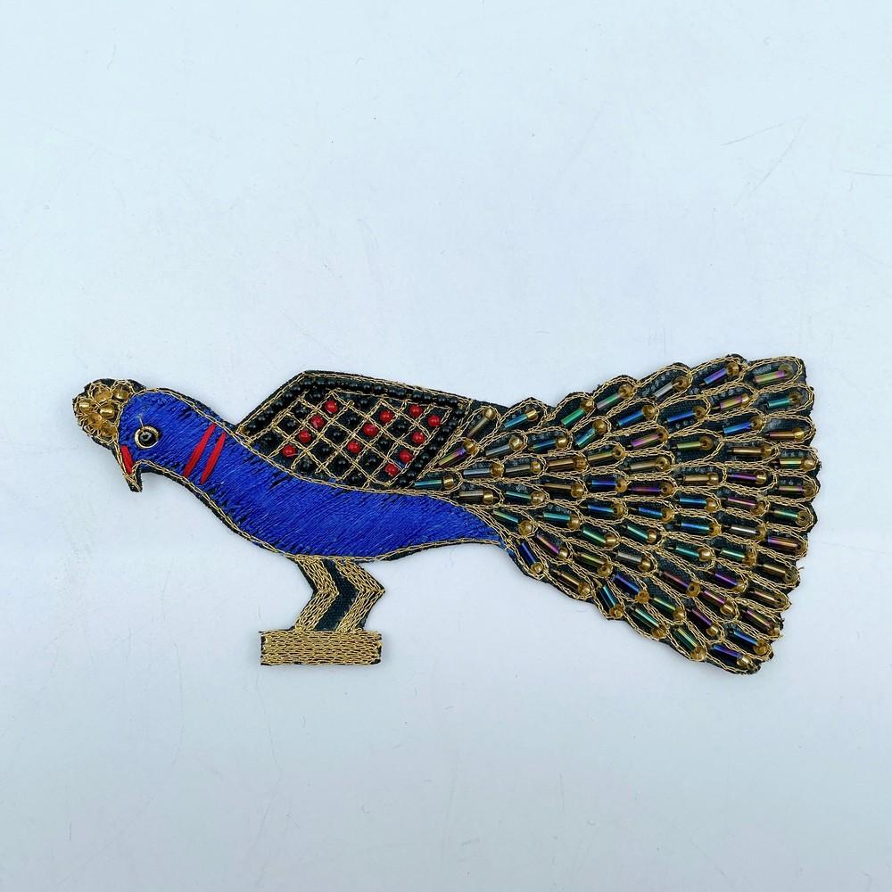 Embroidered and Stone Work Peacock Patches (Pack of 2), view 2
