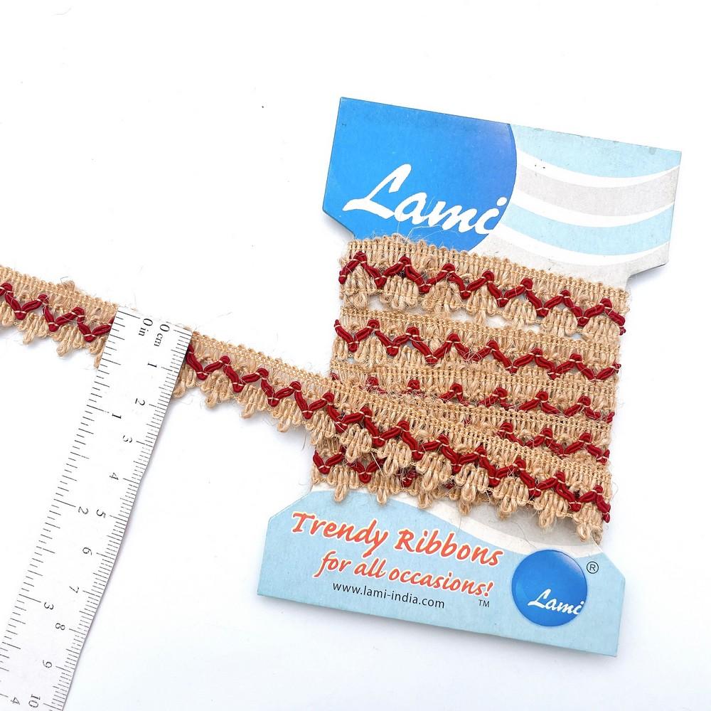 Lami 16 mm Designer Colorful Natural Jute Crochet Trims, view 4