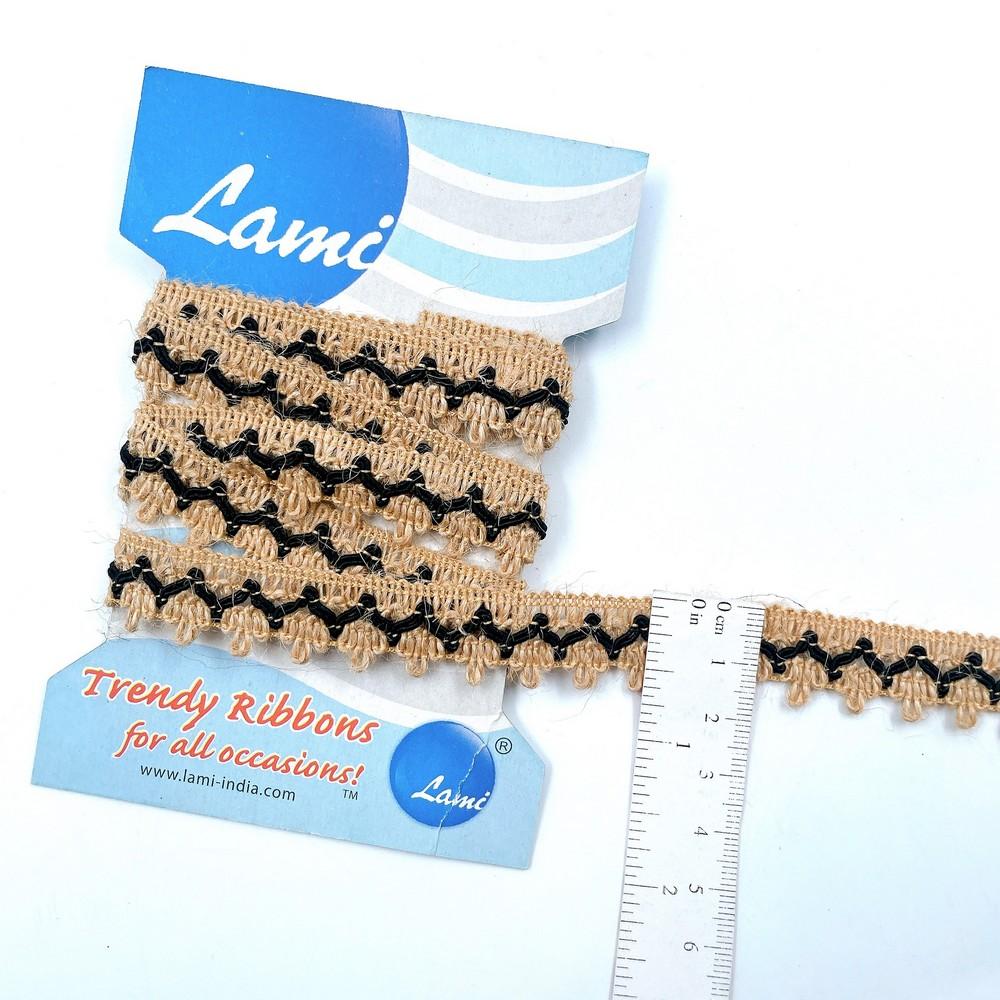 Lami 16 mm Designer Colorful Natural Jute Crochet Trims, view 5