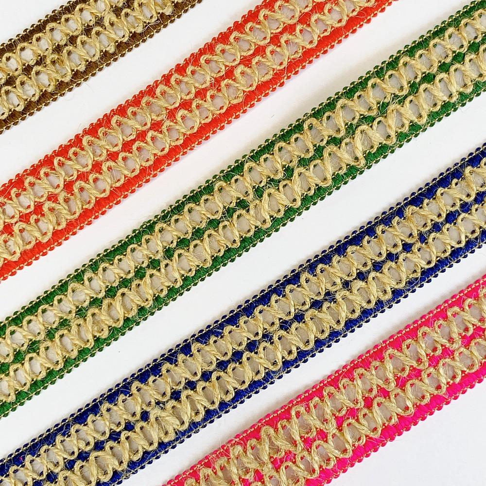 Lami 20mm Designer Colorful Natural Jute Crochet Trims, view 5