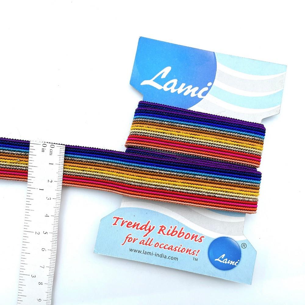 19mm Striped Jacquard Rich Decorative Trim for Fashion and Crafts, view 1
