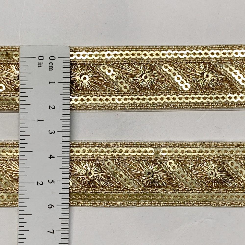 25mm Designer Embroidery Lace With Sequins And Dori Work, view 1