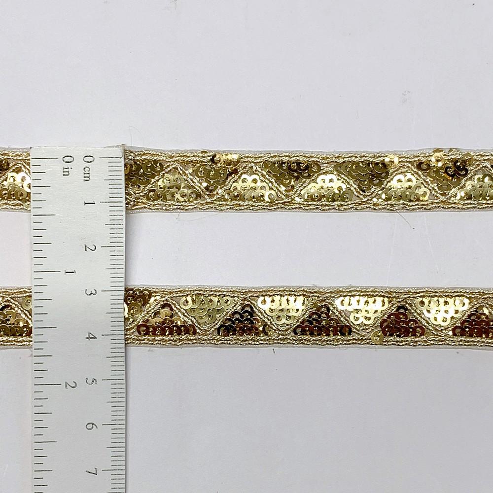 13mm Designer Embroidery Lace With Sequins And Dori Work, view 1