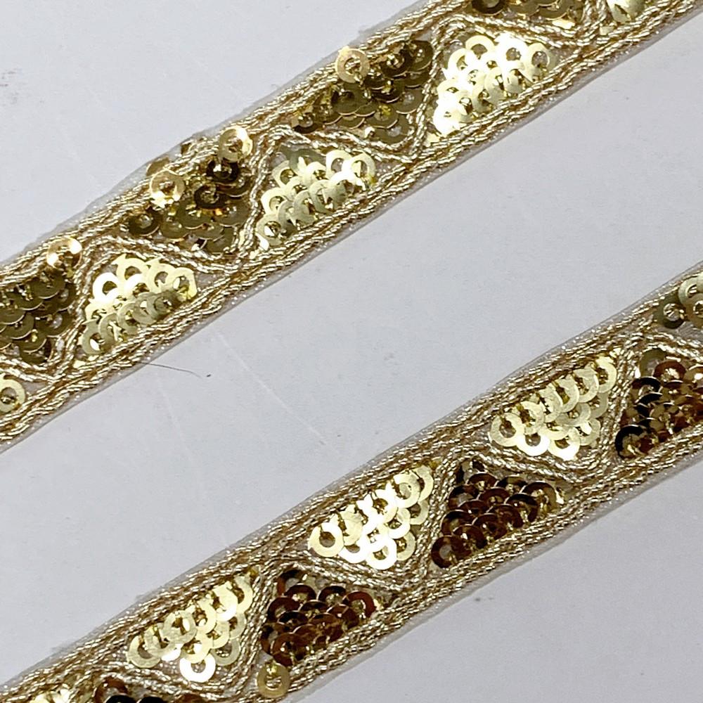 13mm Designer Embroidery Lace With Sequins And Dori Work, view 2