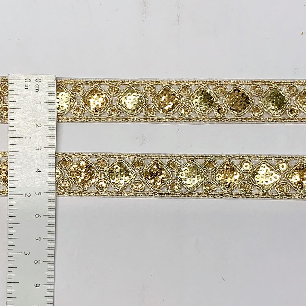 18mm Designer Embroidery Lace With Sequins And Dori Work, view 1
