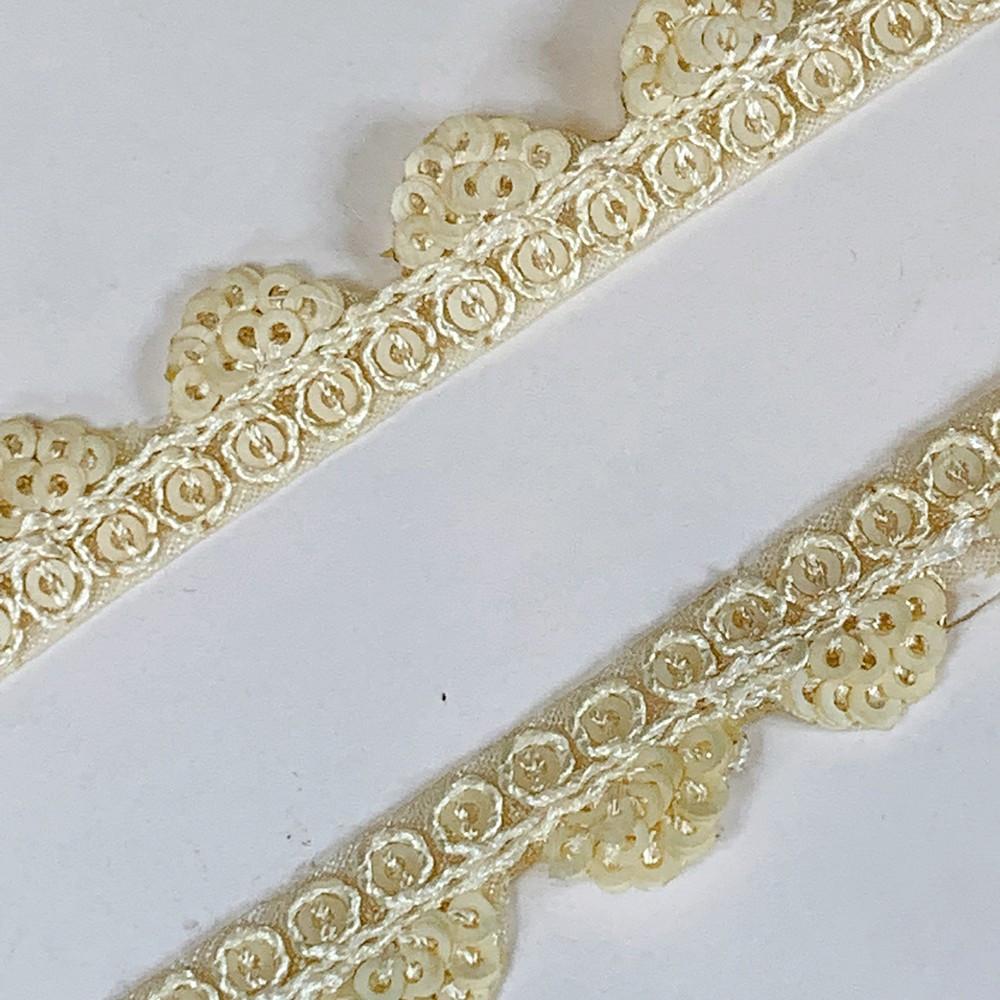 11mm Designer Cutwork Embroidery Lace With Sequins And Dori work, view 3