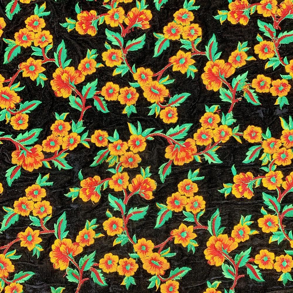Embroidery Work On Velvet Fabric, view 1