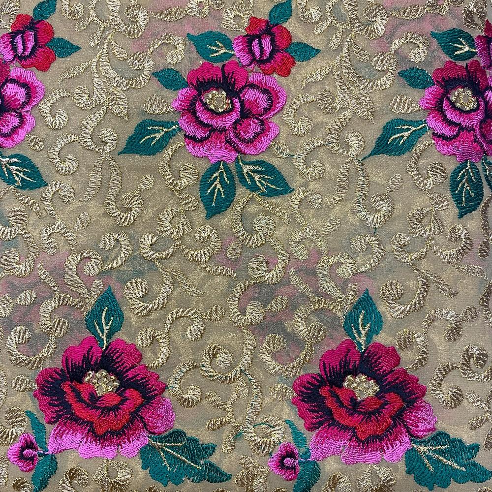 Embroidery Work on Georgette Fabric, view 2