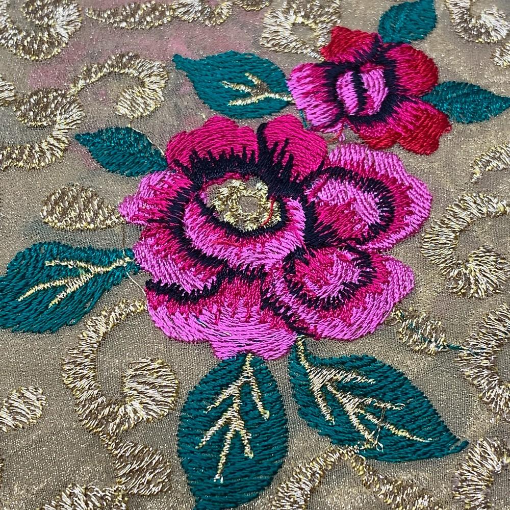 Embroidery Work on Georgette Fabric, view 1