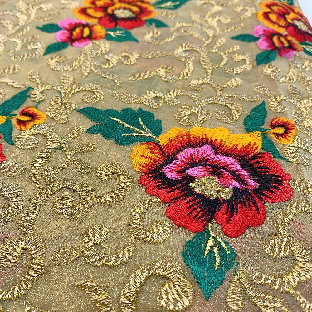 Embroidery Work on Georgette Fabric, view 1