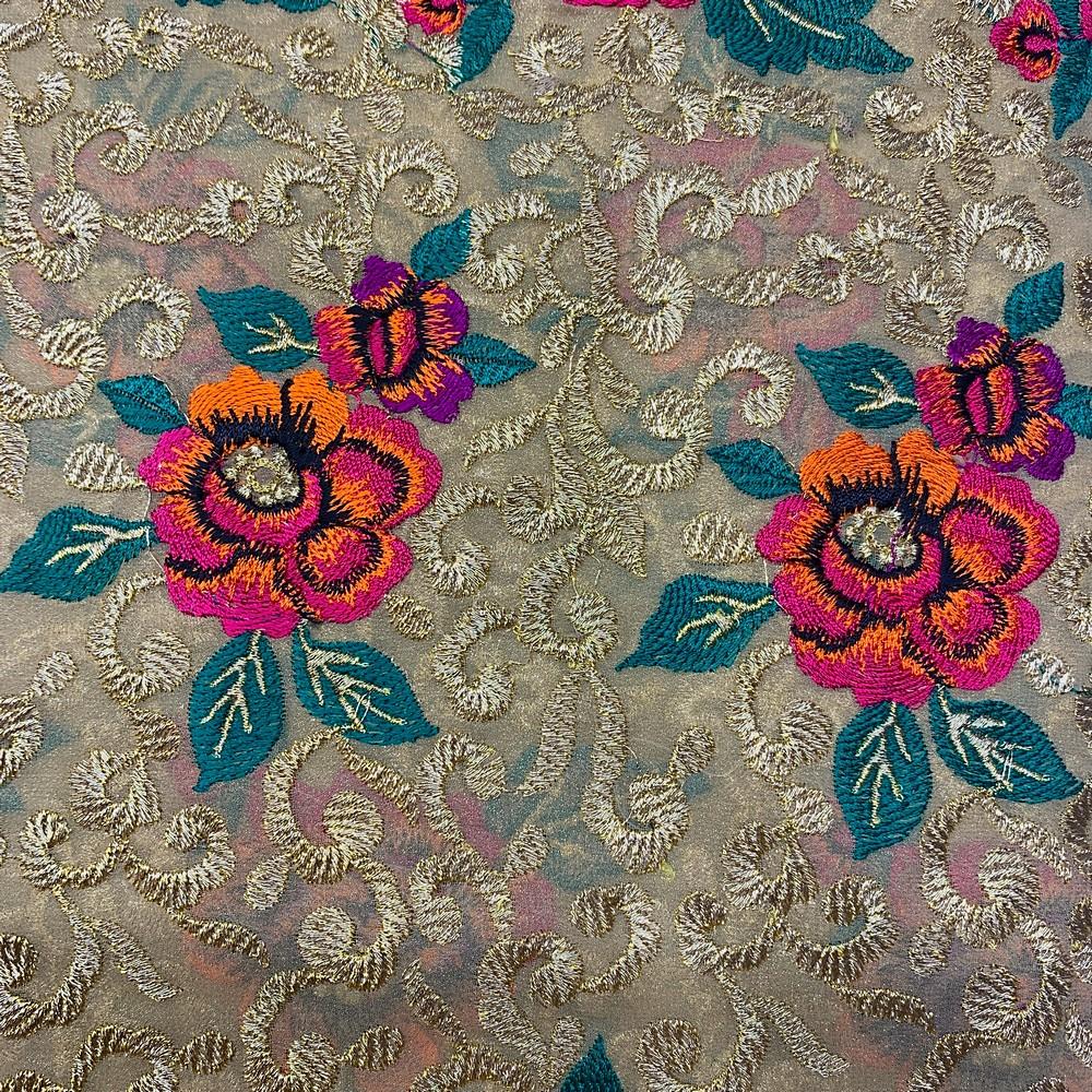 Embroidery Work on Georgette Fabric, view 2