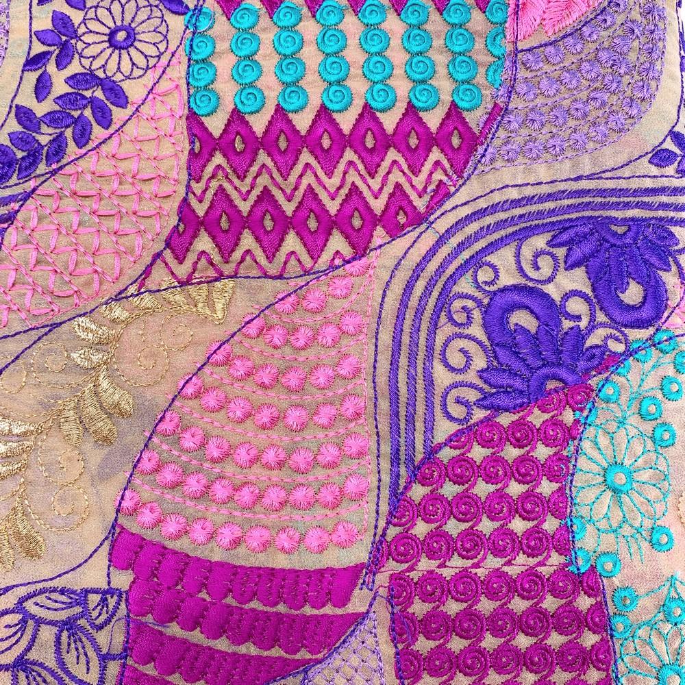 Embroidery Work on Georgette Fabric, view 2