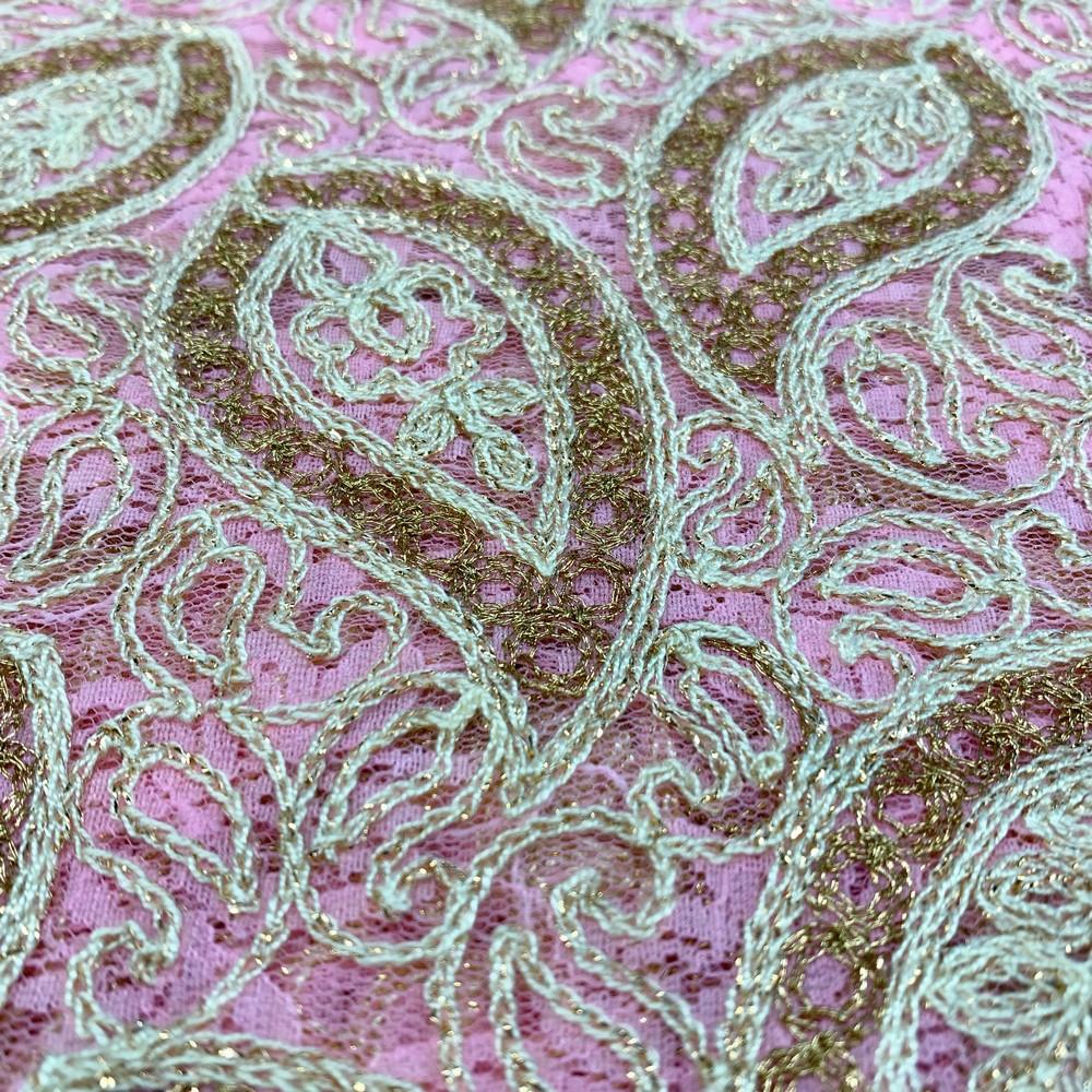 Embroidery Work on Imporetd Net Fabric, view 1