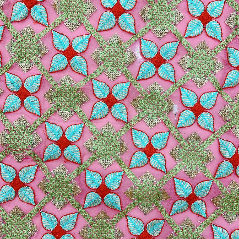 Parsi Embroidery Work On Net Fabric, view 1