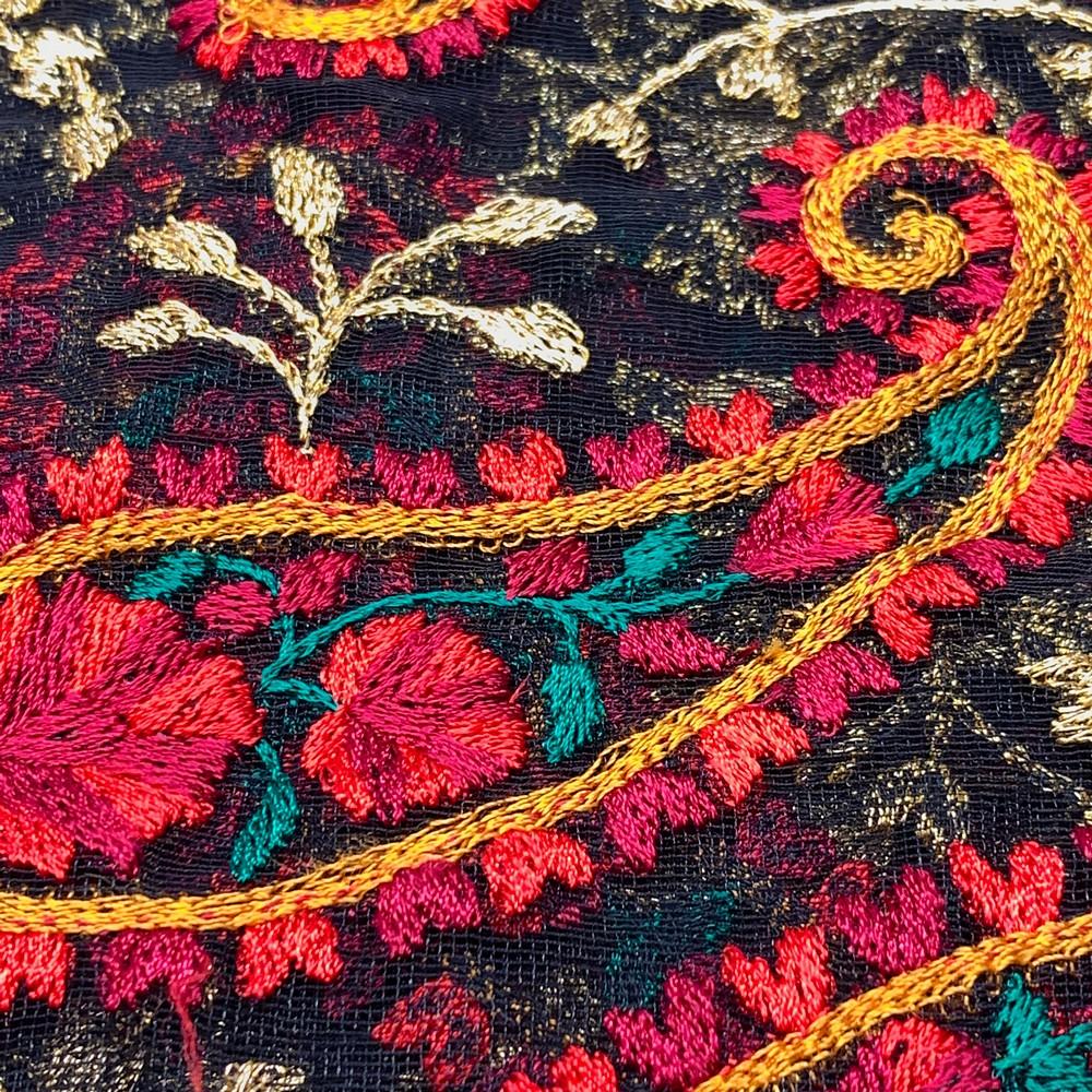 Embroidery Work on Net Fabric, view 1