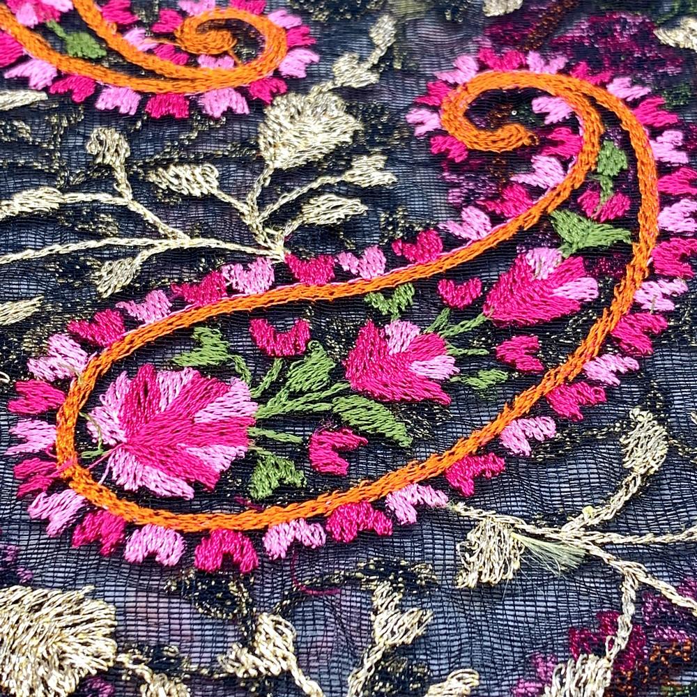 Embroidery Work on Net Fabric, view 1