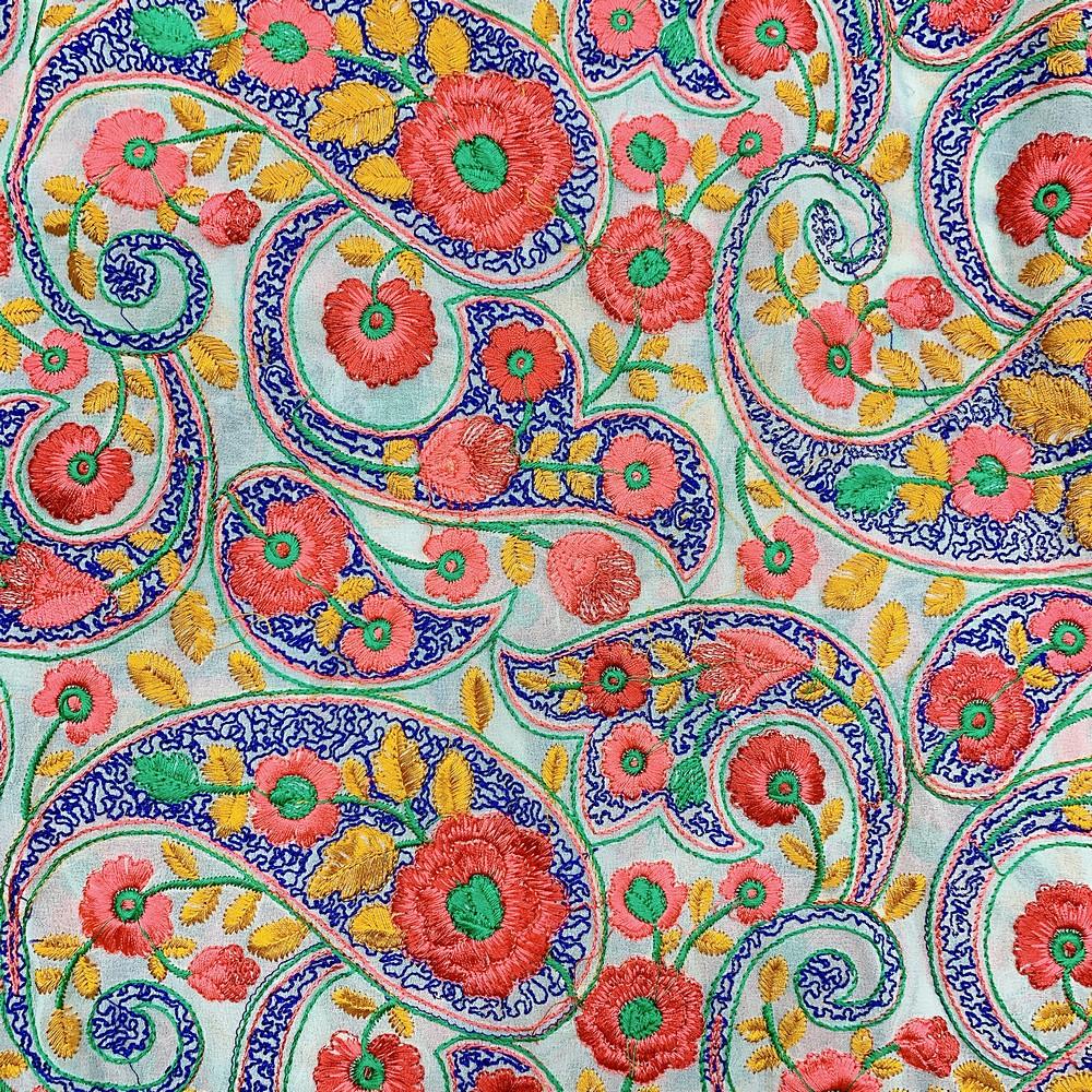 Parsi Embroidery Work On Georgette Fabric, view 1
