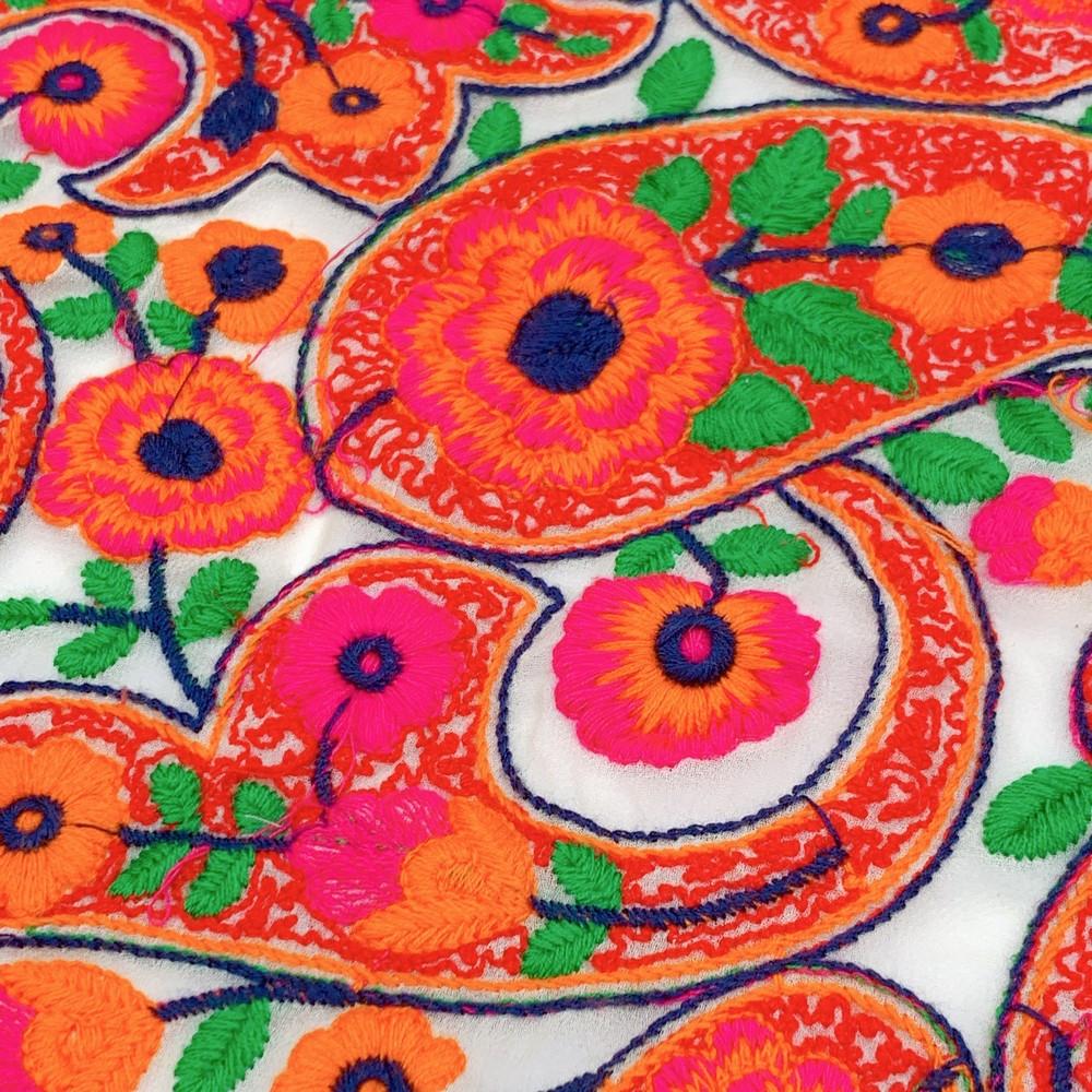 Parsi Embroidery Work On Georgette Fabric, view 1