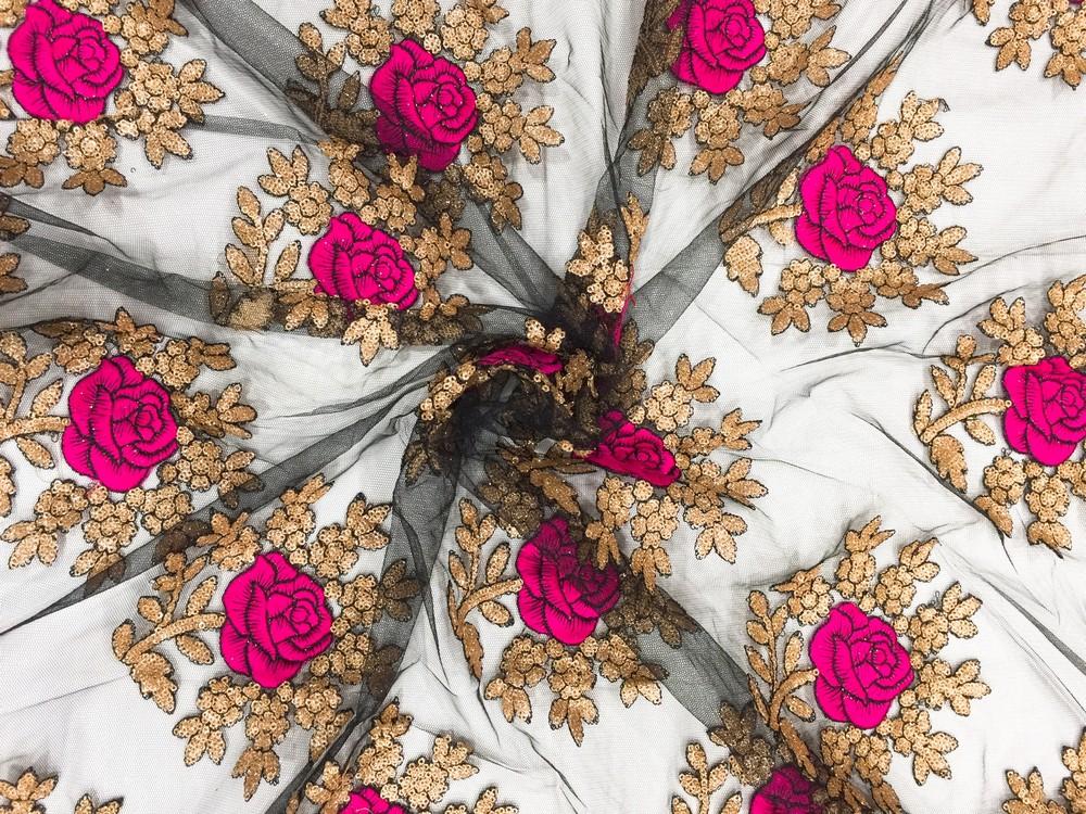 Embroidery Work on Net Fabric, view 3