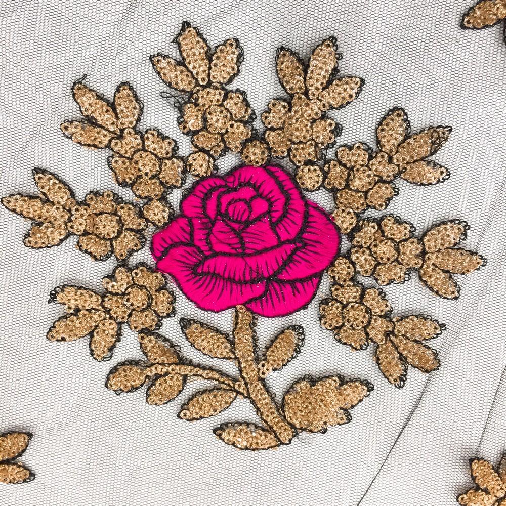 Embroidery Work on Net Fabric, view 1