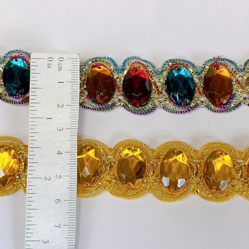 22 mm Designer Crochet Lace With Big Oval Stone, view 1