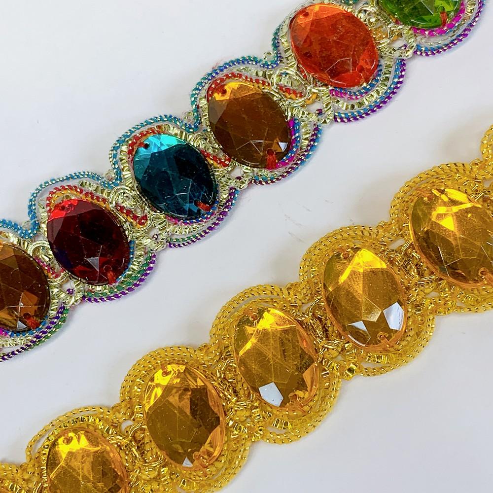 22 mm Designer Crochet Lace With Big Oval Stone, view 2