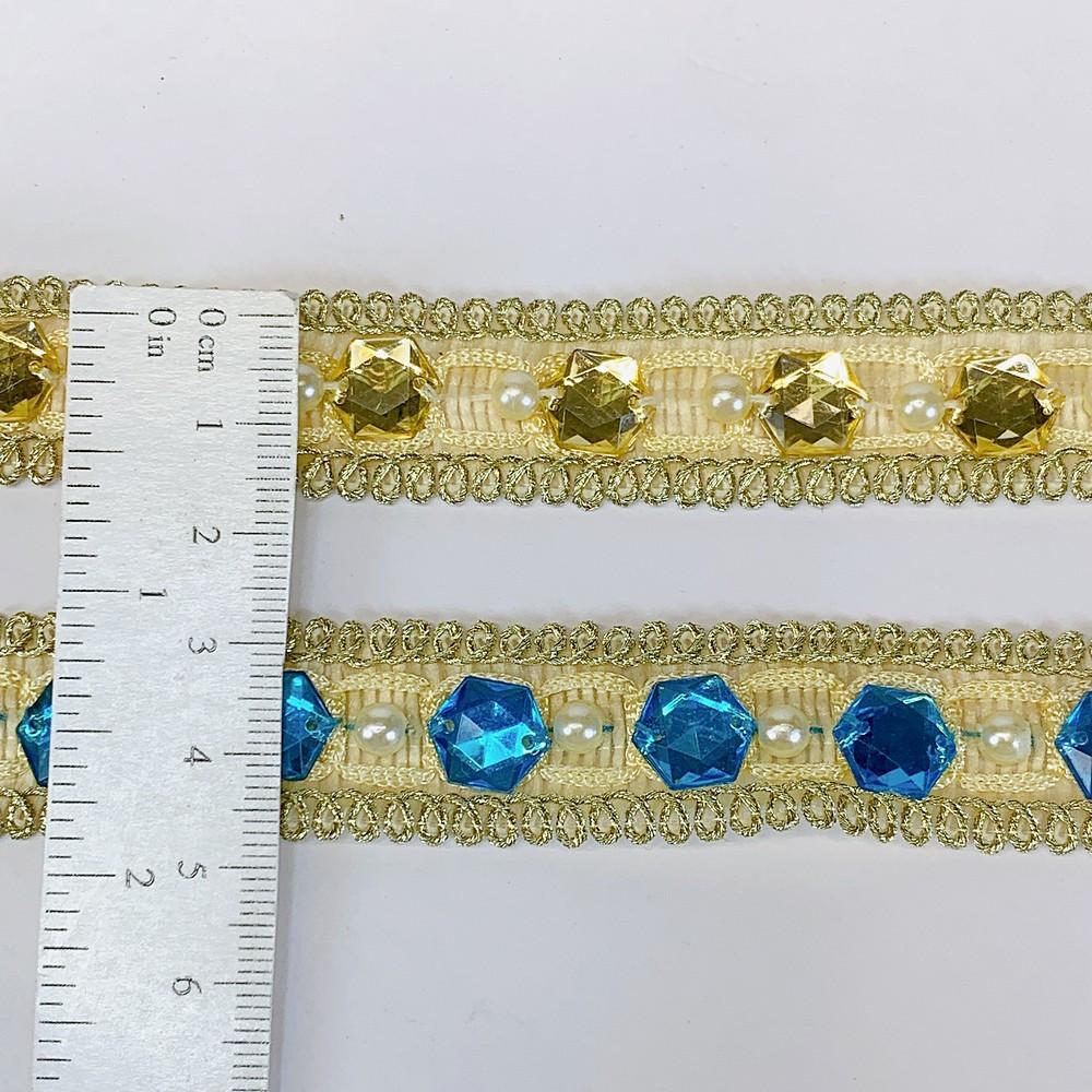 18 mm Designer Crochet Lace With Stone Work, view 1