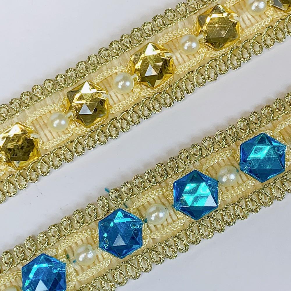 18 mm Designer Crochet Lace With Stone Work, view 2