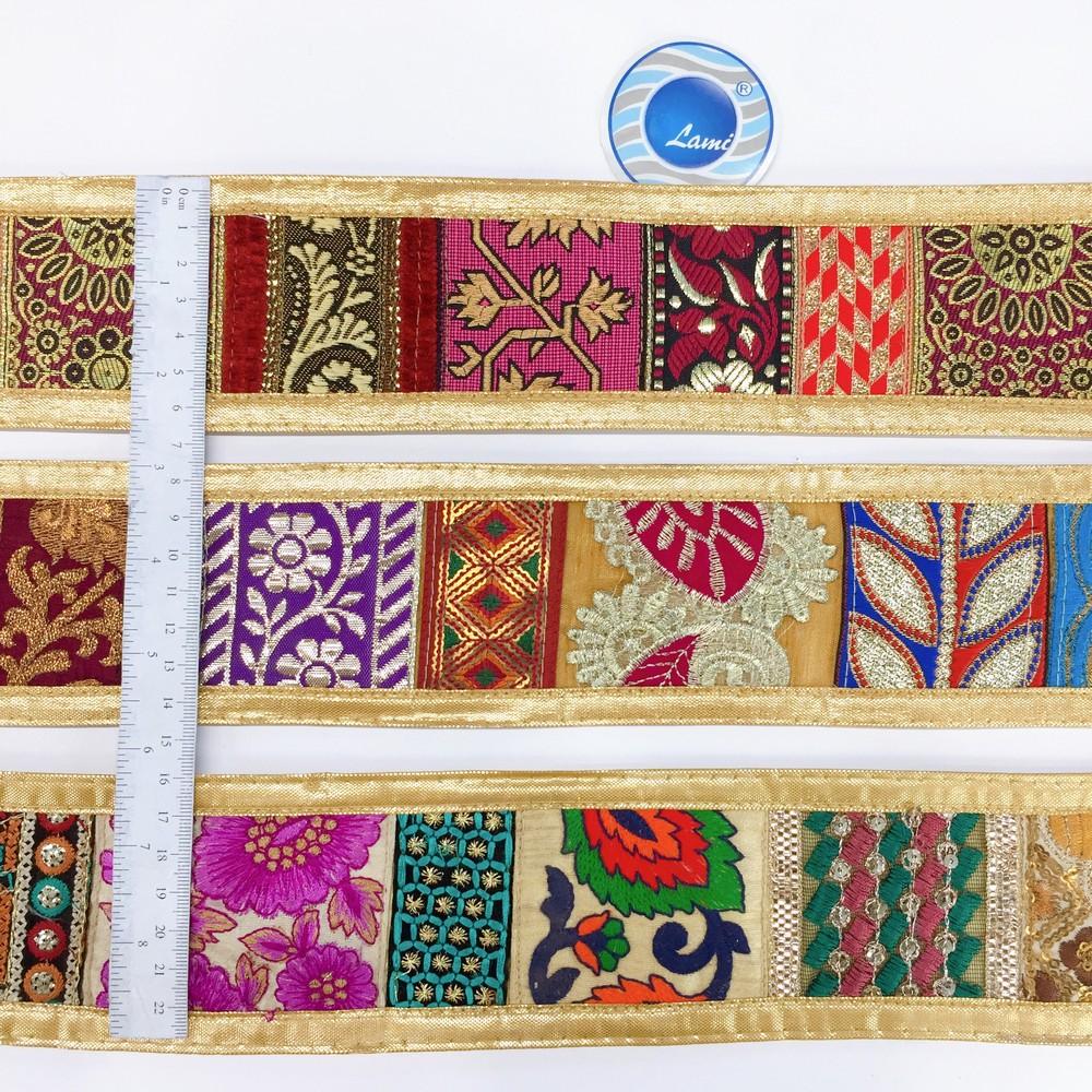 70mm Mix Khichdi Multicolour Jacquard Lace, view 3