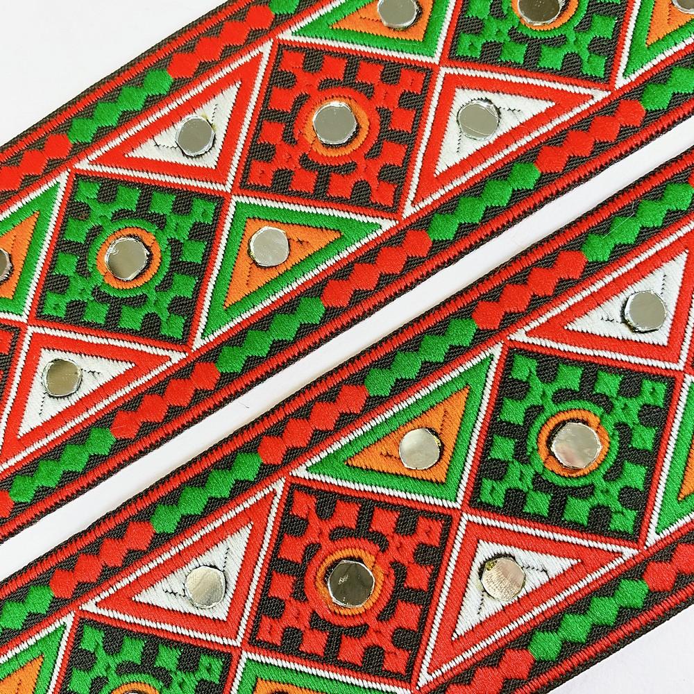 66 mm Kutchi Design Jacquard Lace With Zari Work, view 3