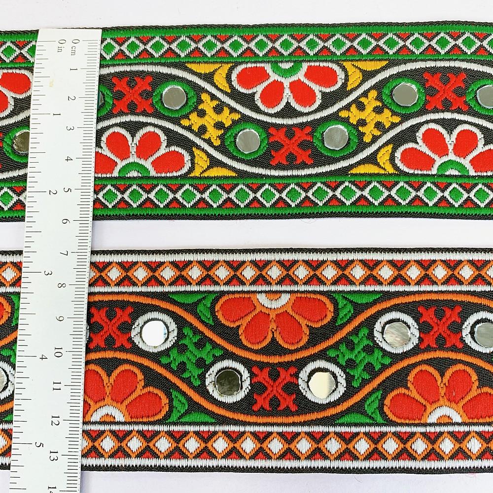 66 mm Kutchi Design Jacquard Lace With Zari Work, view 2