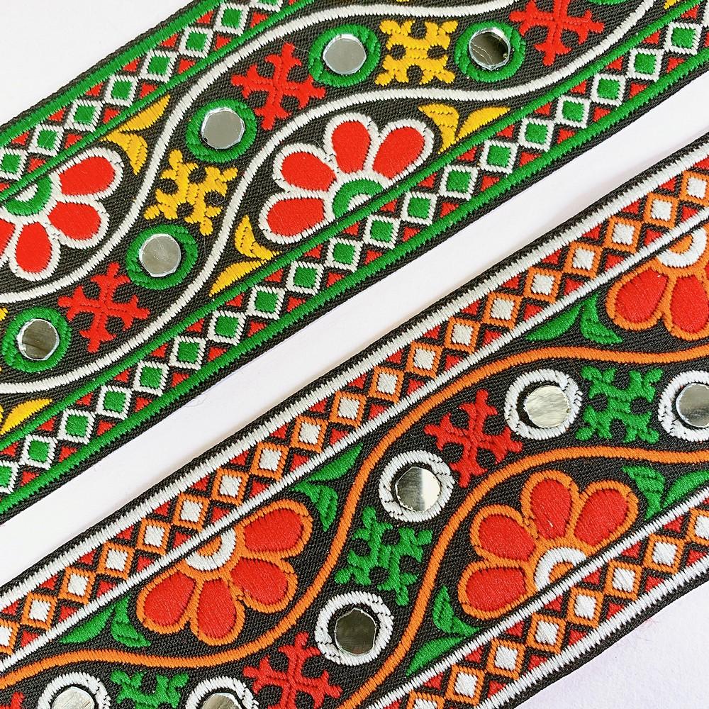 66 mm Kutchi Design Jacquard Lace With Zari Work, view 3