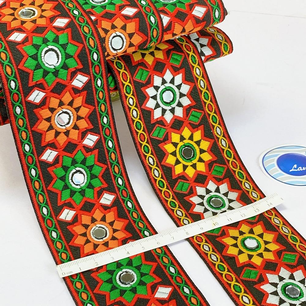 66 mm Kutchi Design Jacquard Lace With Zari Work, view 1