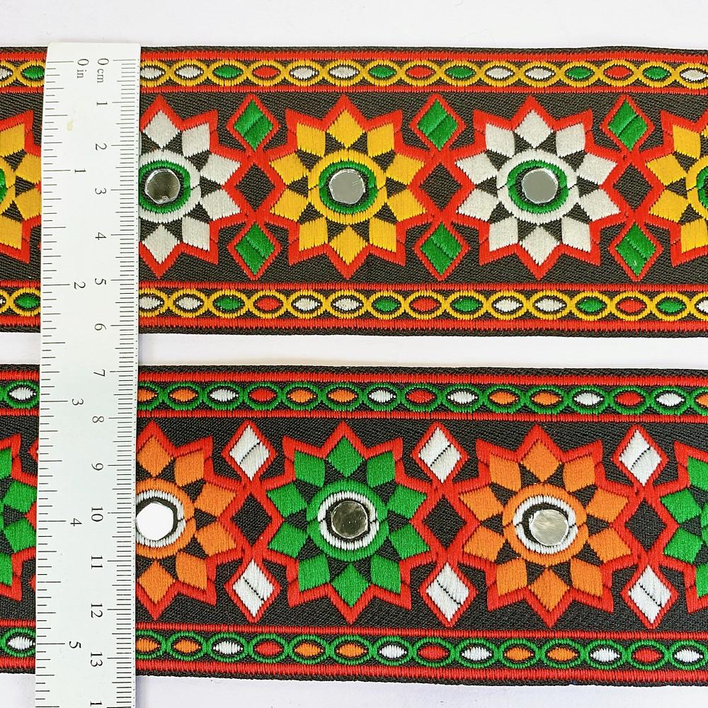 66 mm Kutchi Design Jacquard Lace With Zari Work, view 2