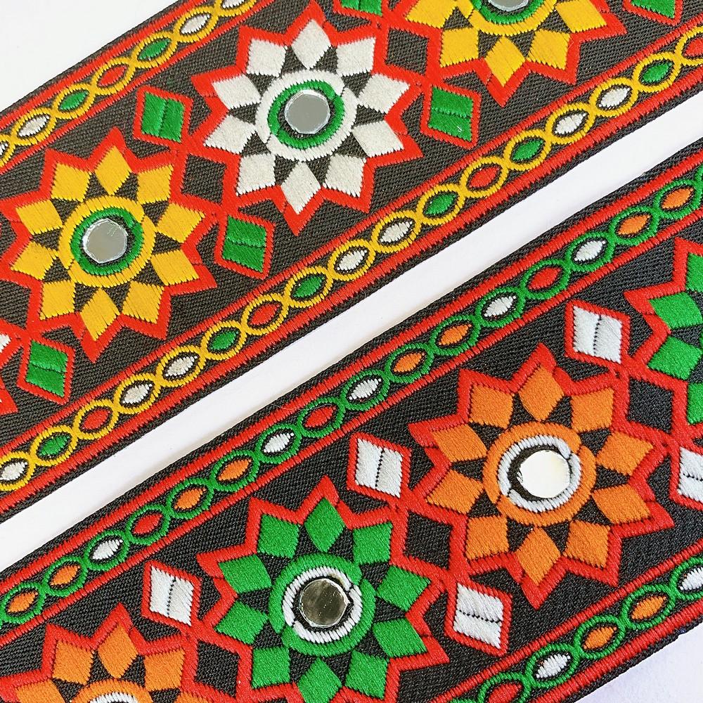 66 mm Kutchi Design Jacquard Lace With Zari Work, view 3