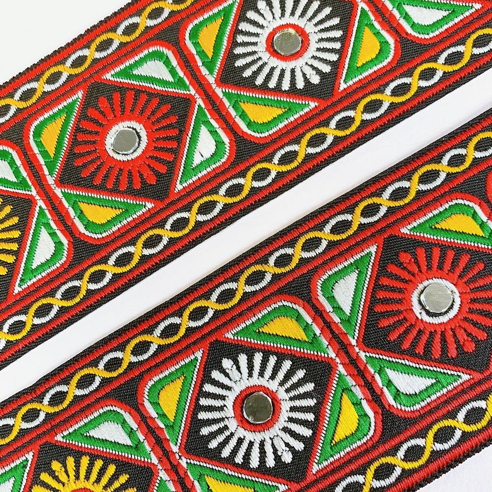 66 mm Kutchi Design Jacquard Lace With Zari Work, view 3