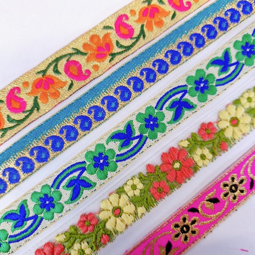 Assorted Vintage Jacquard Ribbons (PACK OF 5), view 1