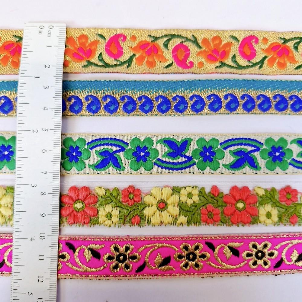 Assorted Vintage Jacquard Ribbons (PACK OF 5), view 2